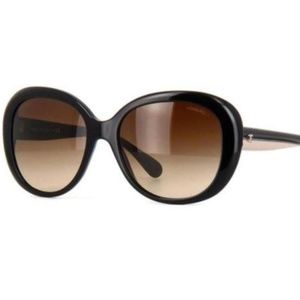 Authentic CHANEL - Black and Nude Ch 5312 C.943/S5 57mm Oversize Round Butterfly